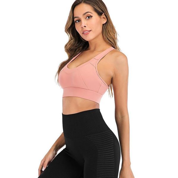 

sports bras for women shockproof gathered running fitness back underwear back adjustable buckle yoga bras gym lingerie stretchy, White;black