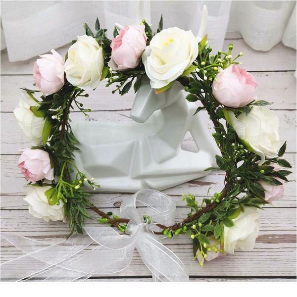 

women wedding flower crown festival headband women wedding hair accessories girl bridal floral garland wedding floral qylytv
