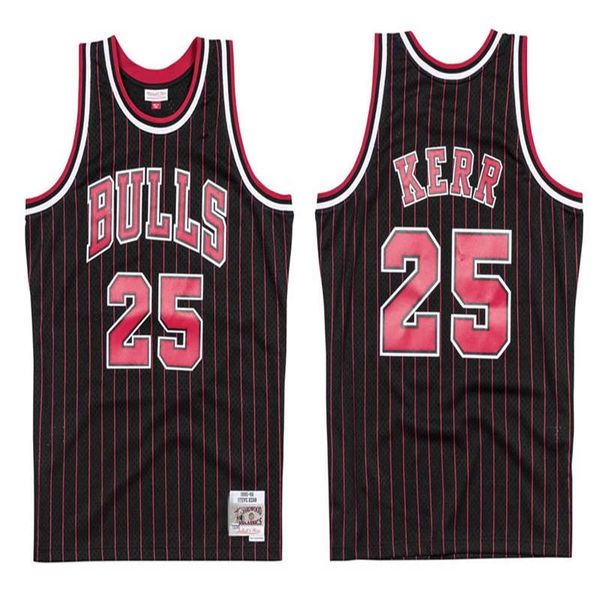

мужчины чикаго быки swingman джерси 1995-96 стив керр джерси, Black;red