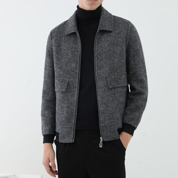 

men's wool & blends han edition woolen cloth coat male the 2021 autumn and winter upset man short casual jacket1, Black