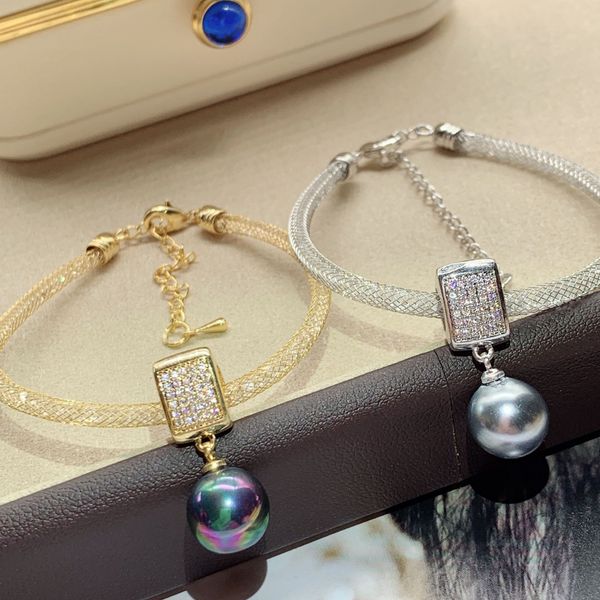

diy accessories seiko thick gold plated crystal chain pearl fashion triangle temperament pendant bracelet generous and pendant bracelet diy, Golden;silver