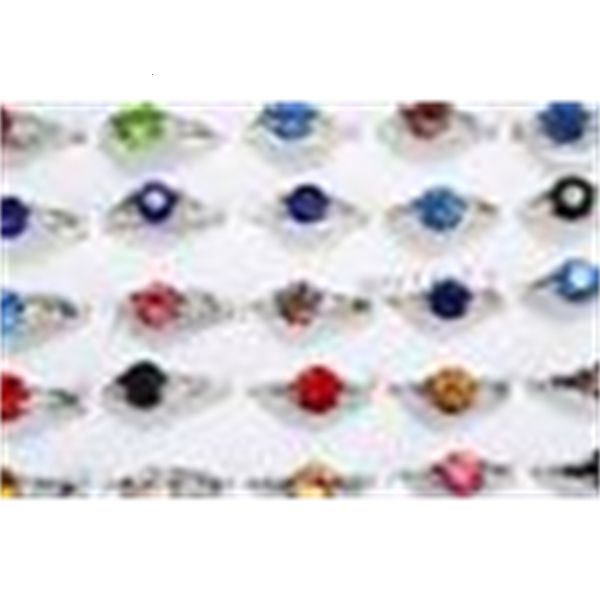 

wholesale jewelry mixed colorful rhinestone silver plated woman rings 16-19mm #r11, Golden;silver