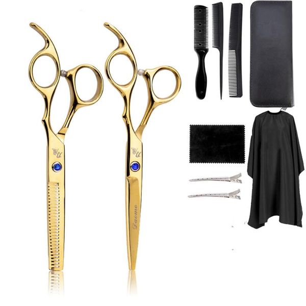 

hair scissors 3/12pcs scissor 6 inch barber hairdressing cutting professional shear stainless steel thinning barbershop salon set