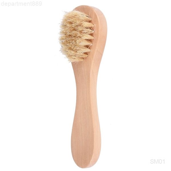 

natural boar bristles facial brush dry bath spa remove dead skin rub face nail