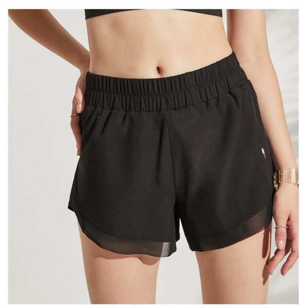 

running pants one may be anti-exposure sports shorts female loose outer wear gauze quick-drying high-waisted fitness yoga shorts1, Black;blue