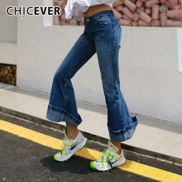 

korean chic style jeans pants for women high waist loose casual flare denim pant female autumn fashion new clothing1, Blue