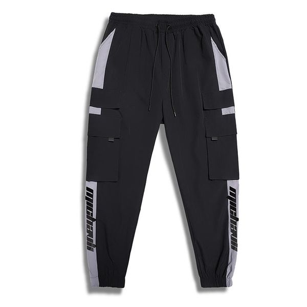 

men's pants plus 7xl 6xl 5xl men spring hip hop club singer stage costume trousers ribbons streetwear joggers sweatpants hombre, Black