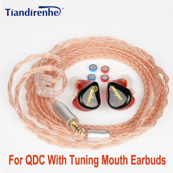 

new with tuning mouth hifi earphones iem 0.78 resin earbuds dynamic headset dj stage sports single crystal copper upgrade cable1