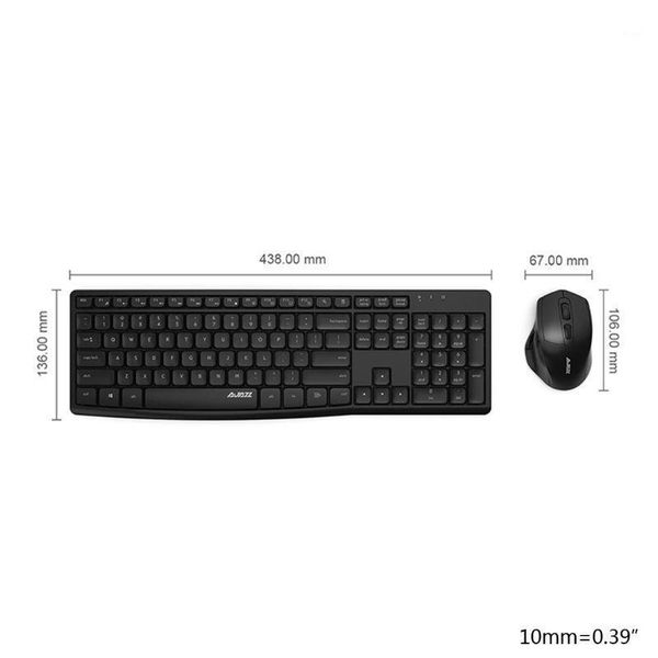

keyboard mouse combos ajazz a2030w mute waterproof 10m 2.4ghz wireless and set1