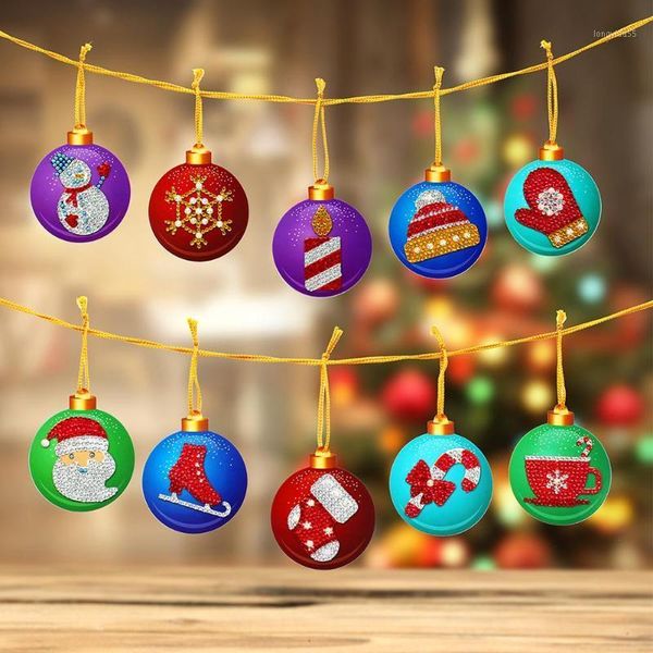 

10pcs diy diamond painting special shape christmas tree pendants decoration1