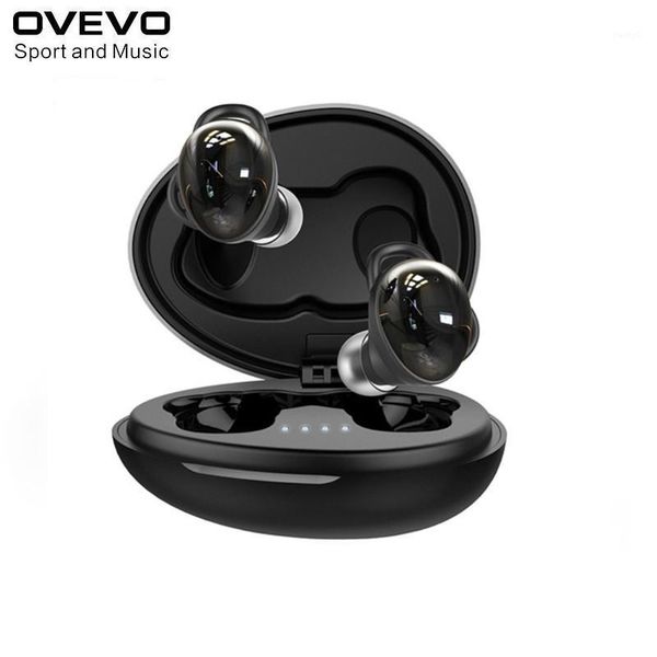 

new arrival ovevo q80 bluetooth v5.0 earphone ipx7 waterproof super bass hifi with mic red blue color1