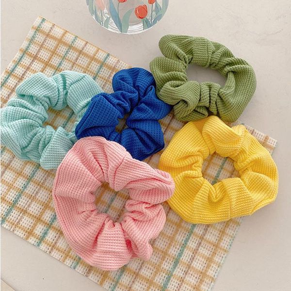 

printed white cloth floral scrunchies women hair ties boho elastic hairband woman hair accessories girls ponytail holders