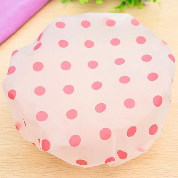 

fashion waterproof shower cap resuable lace elastic band bath hair caps hat women kitchen anti-fume hat thicken shower hair cover dbc dh1335