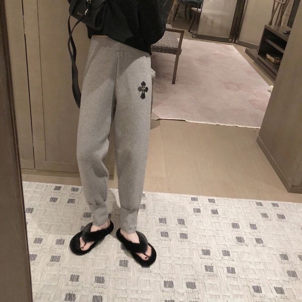 

high outlet end 9508 new 2020 fashionable and simple cross split leather legged casual pants ins fashion girl, Black