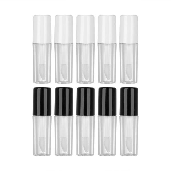 

storage bottles & jars 5 pcs 1.3ml plastic empty lipgloss tubes black/white lid clear cosmetic lip gloss containers mini lipstick refillable