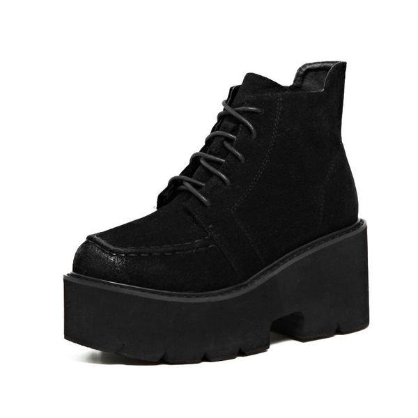 

women's ankle boots 2021 winter pu leather women high heels boot ankle boots for woman warm plush winter boot platform shoes, Black