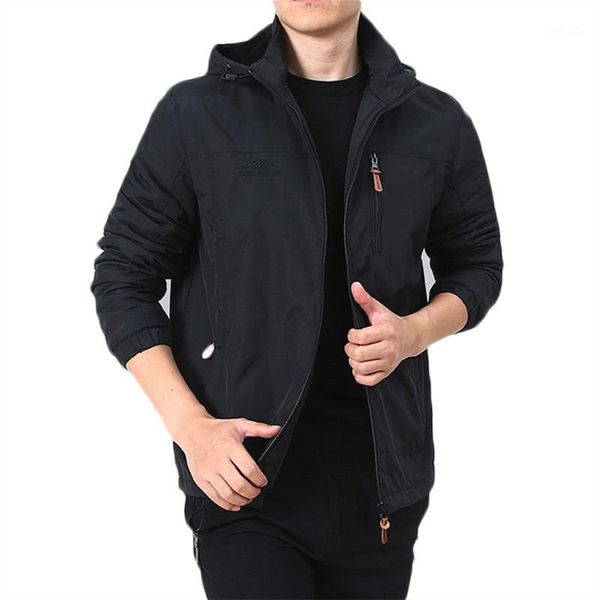 

men's new autumn winter plus velvet thick hooded jacket men's multi-pocket detachable hat jacket 12981, Black;brown