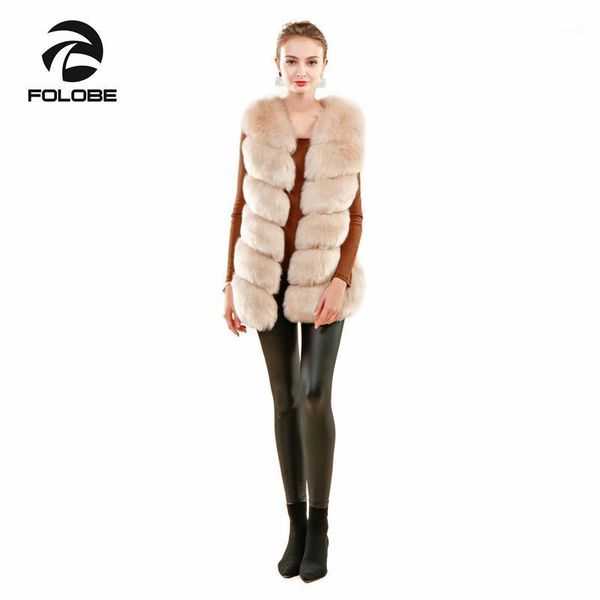 

folobe casual fur vest coat luxury faux warm women coat vests winter fashion furs women's coats jacket gilet veste khaki1, Black