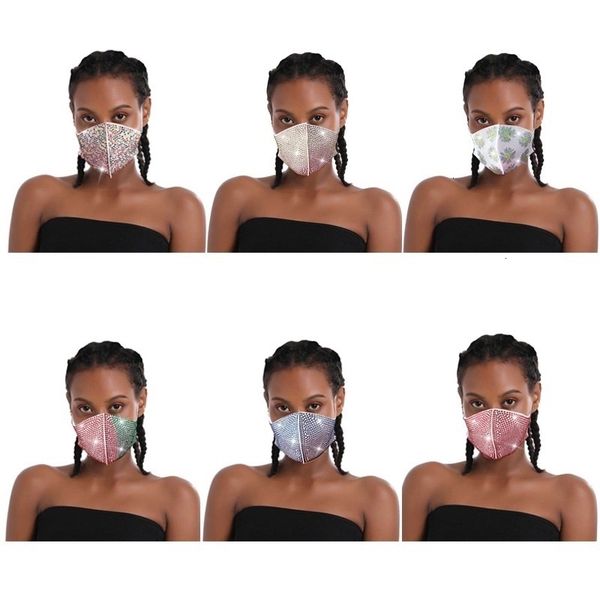 

rhinestone sequin 14 styles masks designer mask diamond protective mouth mash dhl ship wx20-6