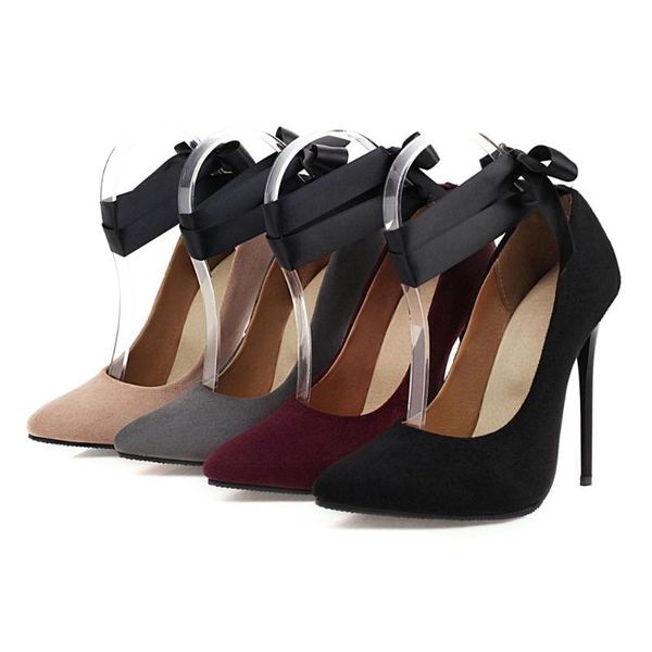 

pqecfs big size 34-48 2020 new fashion women solid pointed toe high heels pumps 4 colors, Black