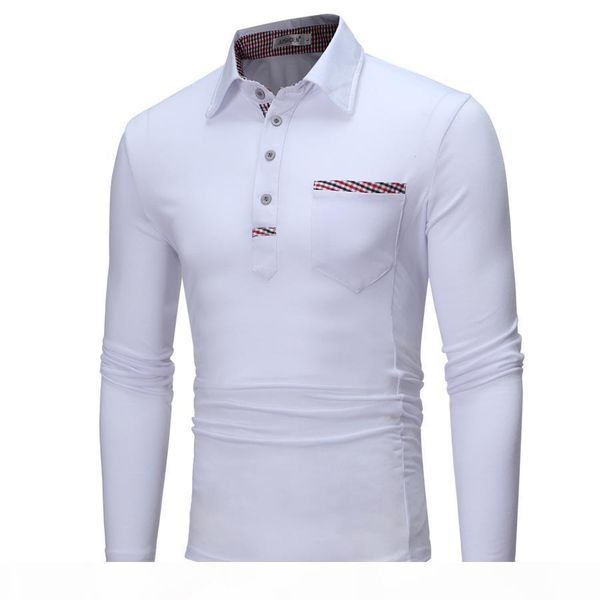 

2020 luxury fashion mens designer polo shirts men polo shirt t shirts man lapel long sleeves men's clothing t504, White;black