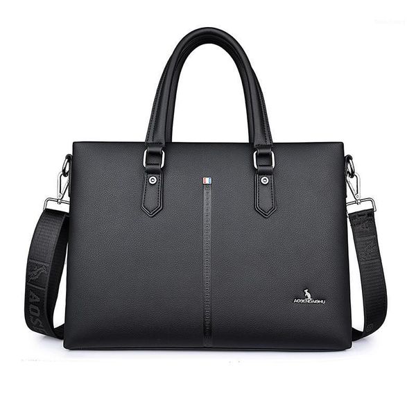 

promotion men briefcase business shoulder bag leather messenger bags computer laphandbag bag men's travel bags1