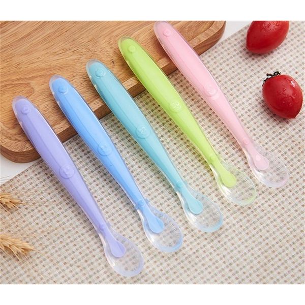 

new feed silicone soft head baby training spoon maternal and infant products tableware suit
