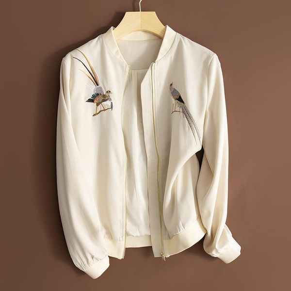 

2020 spring new women jacket vintage embroidery short coat casual bomber jackets women baseball jacket outwear, Black;brown