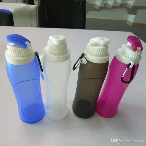 

17oz outdoor sport water bottle food grade silicone mug travel collapsible portable kettle foldable water bottles custom gift cup vt1695