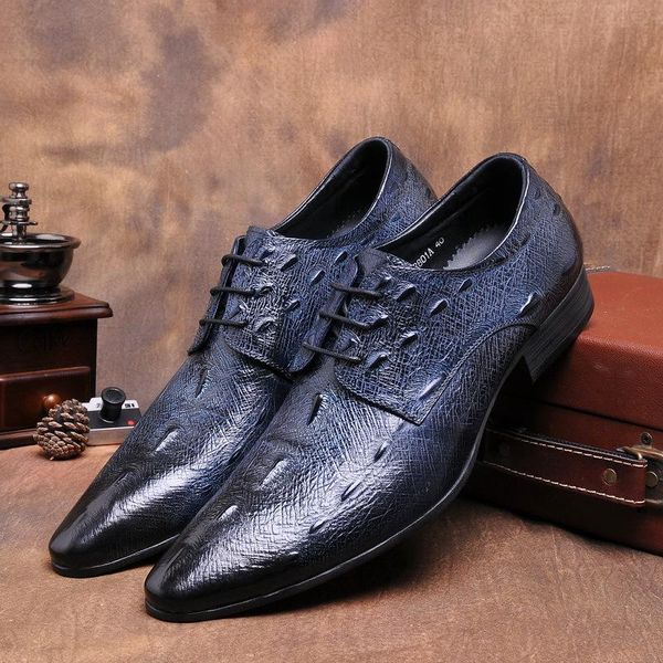 

men's leather shoes men's cowhide formal wear work wear fashionable wedding shoes, Black
