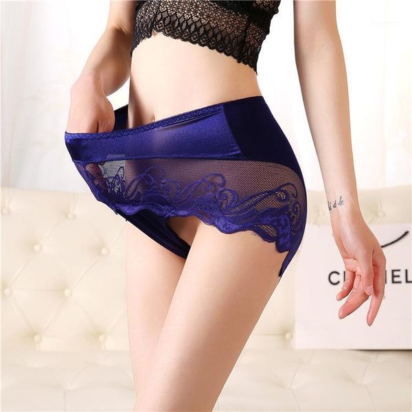 

underwear female lace large size 200 pounds high waist ice silk fat sister modal briefs ladies1, Black;pink