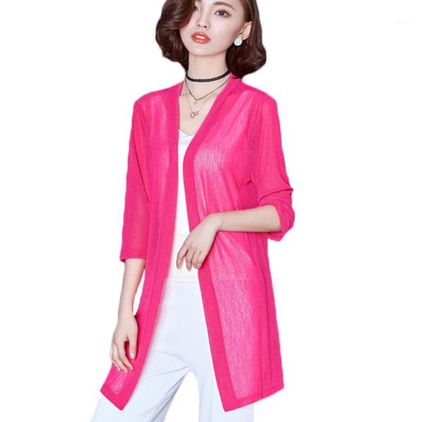 

2020 summer fashion kimono cardigan blouse chiffon loose long blouse women plus size ladies shirt beach sunscreen blusas1, White