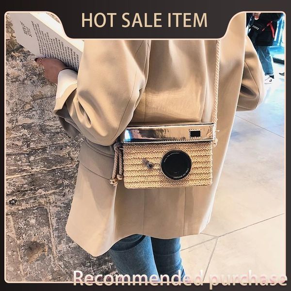 

camera shape small square beach straw 2019 women handbags summer shoulder bag bags bags female messenger handbag ixbbt