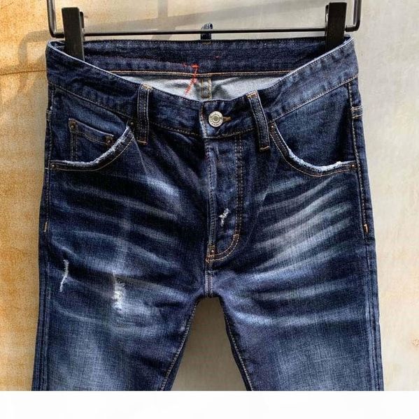 

mens jeans fashion denim pants jeans for men straight true slim washed zipper denim decorated classic pants, Blue