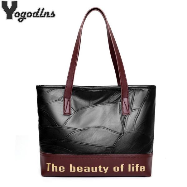 

vintage women pu handbag genuine leather classic black casual tote lady shoulder messenger bag large capacity