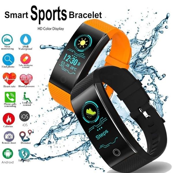 

intelligent wristband qw18 ip68, waterproof fitns watch, heart rate, blood prsure, aerobic exercise monitor, suitable for android and ios