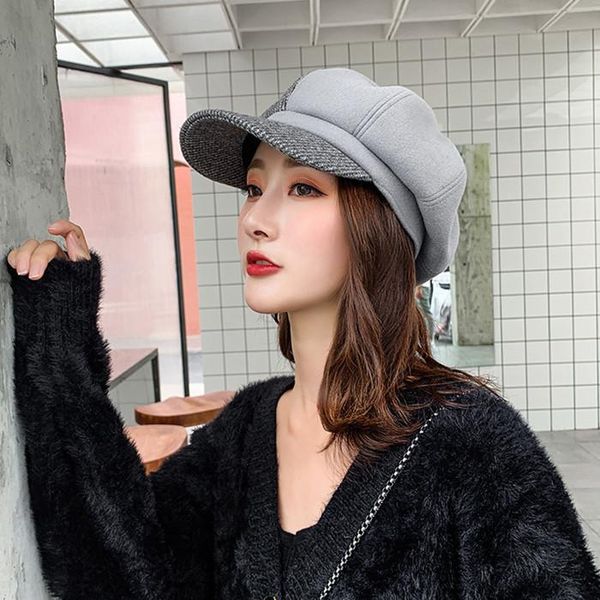 

berets boinas para mujer two-color wild british street hipster beret hat light body casquette homme cappello donna kapelusz sombrero, Blue;gray