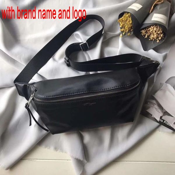 

classic black leather waist calfskin bags 3pc cards slots casual chest bags 26cm wide big volume handy lwl4s qynf
