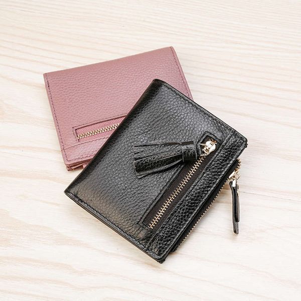 

luxurys designers new simple leather mini women's short ultra thin wallet