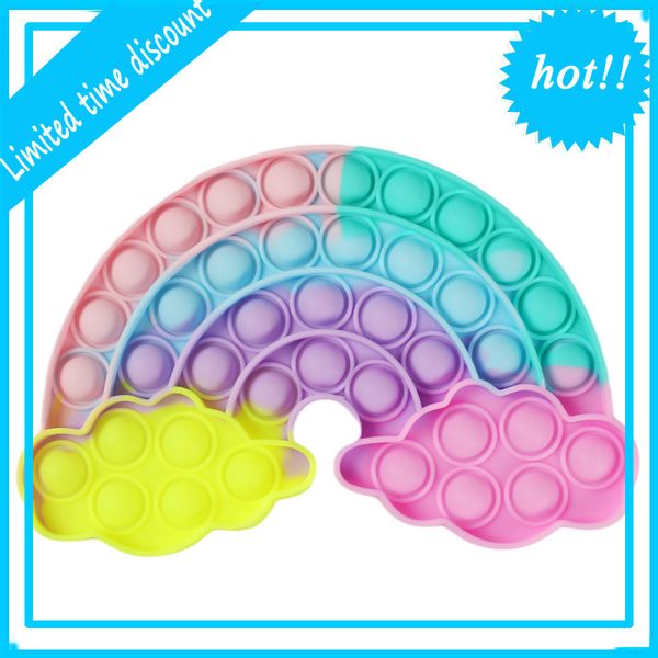 

2022 toyshop push pops system its bubble hamburger dinosaur rainbow fidget toys pop fidget reliver stress toys popis rainbow push bubble toy