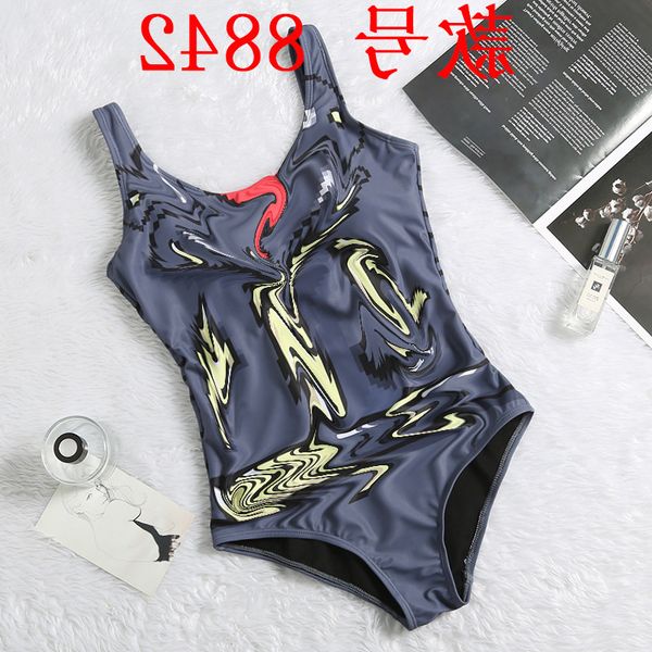 

spring / summer new letter one piece swimsuit print creative open back bikini
