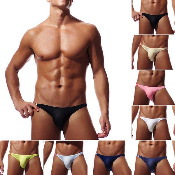 

men's smooth breathable ultra thin summer brief u convex underwear 8 colors, Black;white