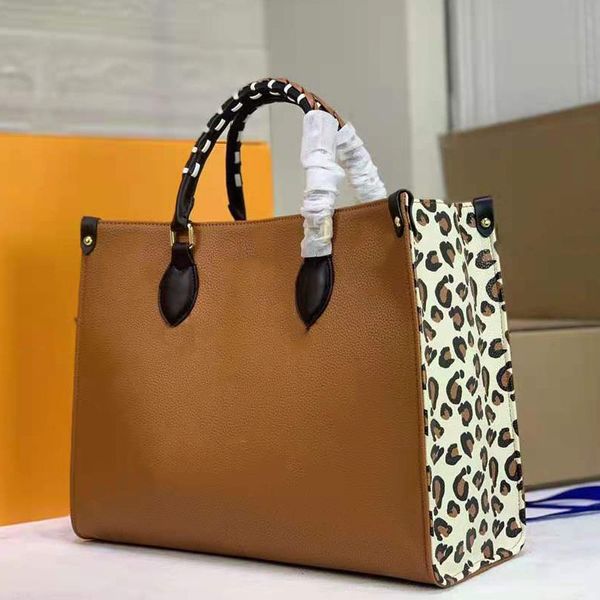 

leather neverfull shopping bag versatile tote bags classic onthego handbag embossing flower tote bags plain hard solid bag genuine leather l