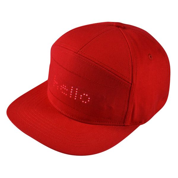 

led hat programmable scrolling message display board baseball cap hip hop party cap #yj2 201019, Blue;gray