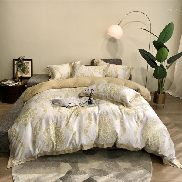 

4 piece soft silk duvet cover set king  size bedding sheets double parure de lit dekbedovertrek 240x220 home bed linen1