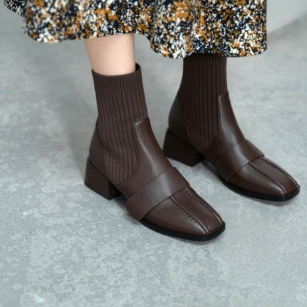 

2020 женские сапоги осень платформа boots для женщин новая мода круглый toe flat с zipper женщины обувь для женщин botas mujer, Black