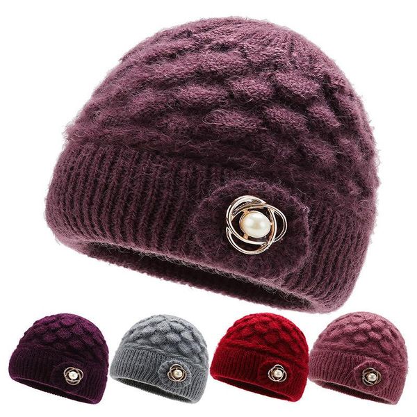 

beanie/skull caps knitted warm women's hat beanies solid color winter hats for grandma ladies fashion beanie, Blue;gray