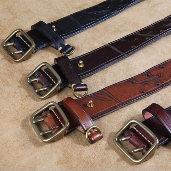

belts cowhide genuine leather for men pin buckle fancy vintage cintos masculinos ceinture homme 2021 male brand jeans waist tape, Black;brown
