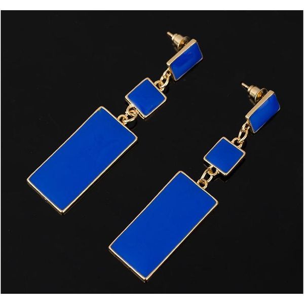 

fashion design geometry gold color 4 color alloy blue enamel drop earrings for women long earrings o sqcjci dh_seller2010, Silver