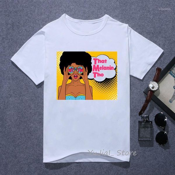 

that melanin who letter printed t-shirt women black pretty girls t shirt femme african american queen tshirt female streetwear1, White